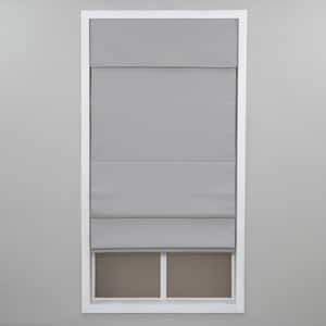 Gray Mist Cordless Blackout Energy-Efficient Cotton Roman Shade 20 in. W x 72 in. L