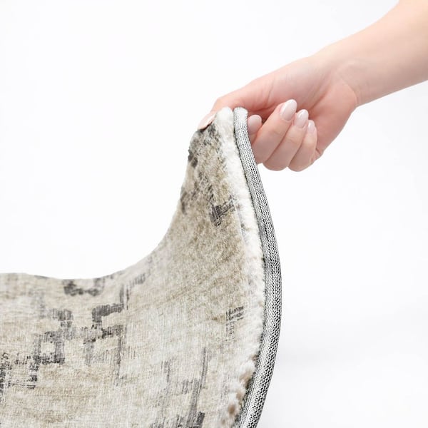 Dream Shag Premium Machine Washable Abstract ADS121 Taupe 8 ft. x 10 ft. Area Rug