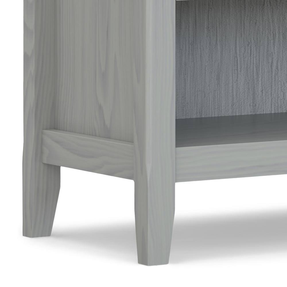 Fog Grey Solid Wood 2-Drawer Bedside Table