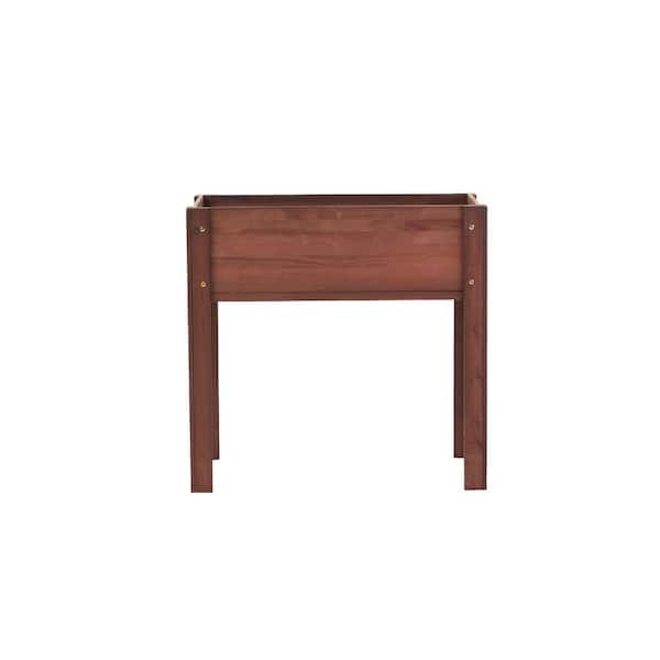 HumblePleb 31 in. x 16 in. x 31 in. Wood Raised Planter with Legs in Coffee