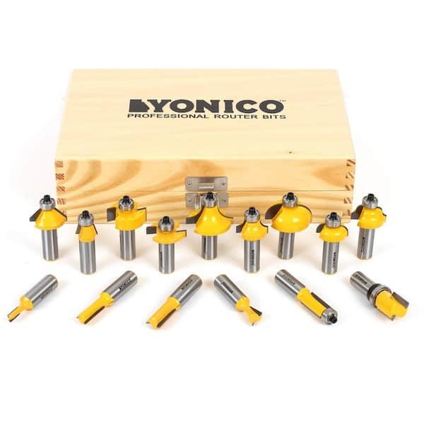 Yonico Multi Profile 1/2 in. Shank Carbide Tipped Router Bit Set (15-Piece)