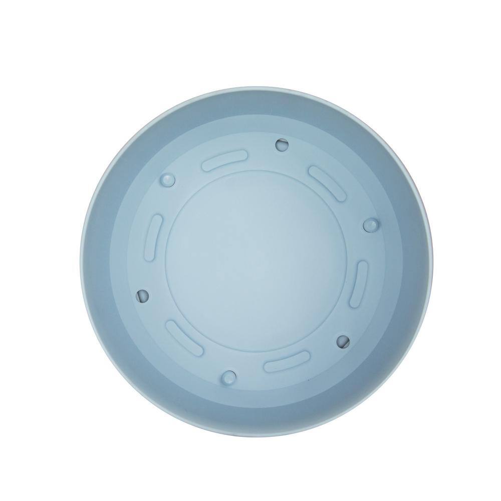 Misty Blue Modern Round Resin Planter with Saucer - 18 in.