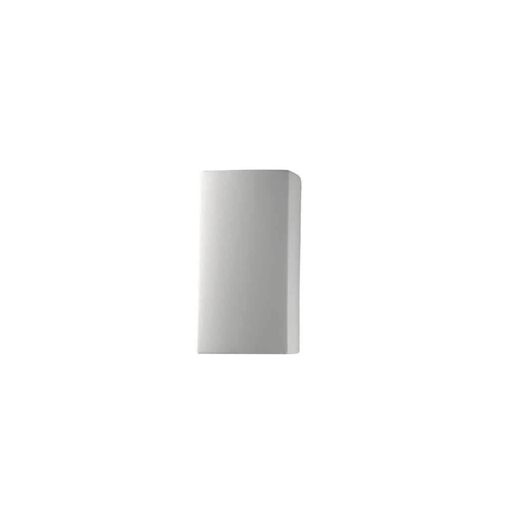 Alabaster Rocks! White Ceramic Dimmable Wall Sconce, 9.5"