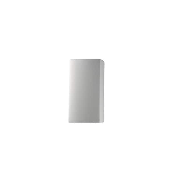 Justice Design Ambiance 1-Light Small Rectangle Bisque Downlight Wall Sconce
