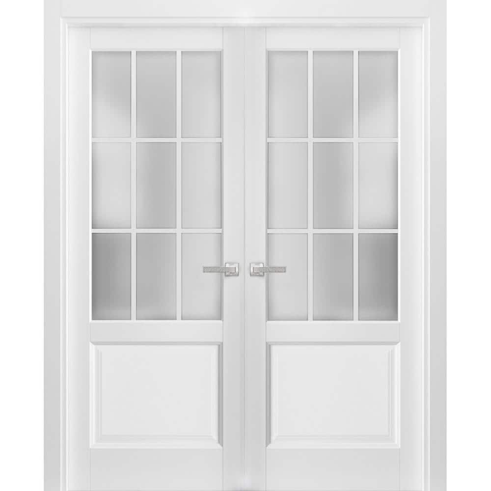 56 in. x 80 in. White Finished Universal/Reversible Frosted Glass Solid Wood Assembly Required Interior Door Kit price history on PriceWatchPro