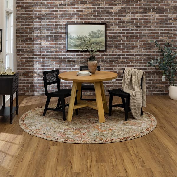 Medallion Tan 7 ft. 10 in. Round Indoor Area Rug