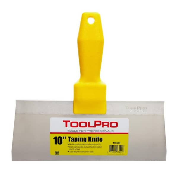 ToolPro 10 in. Stainless Steel Taping Knife with Textured Handle