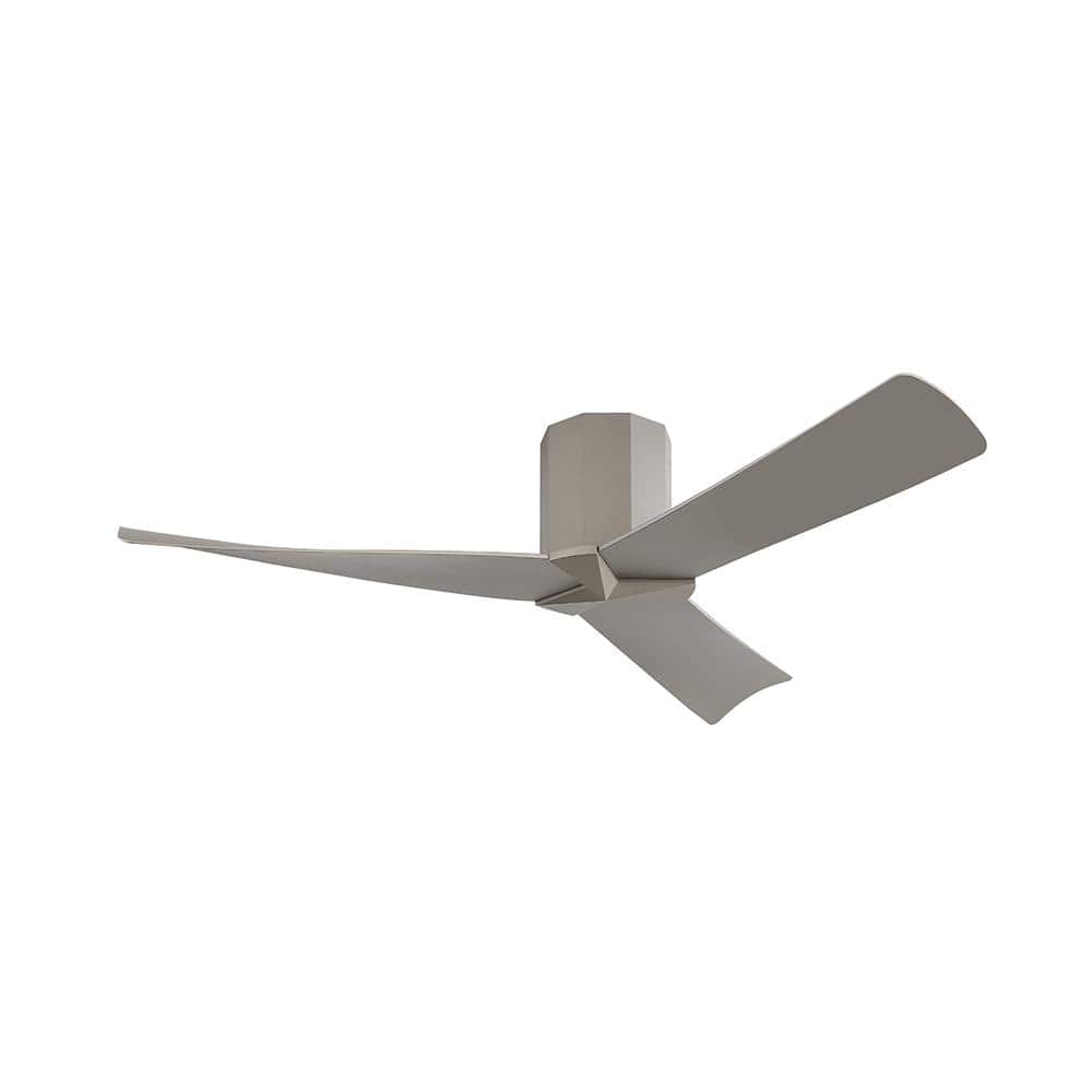 52" Charcoal Gray Low Profile 3-Blade Ceiling Fan with Remote