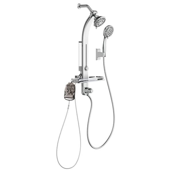 PULSE Showerspas 10-Spray Patterns 2.5 GPM 4.5 in. Wall Mounted Dual Shower Heads in Chrome