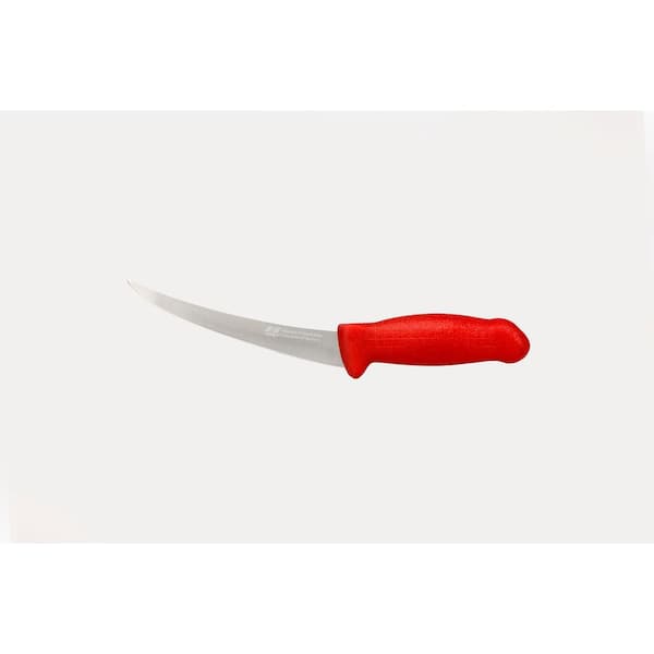 Master Grade NIREY 6 in. Stainless Steel HCR 56 Flexy Boning Knife with Red Handle
