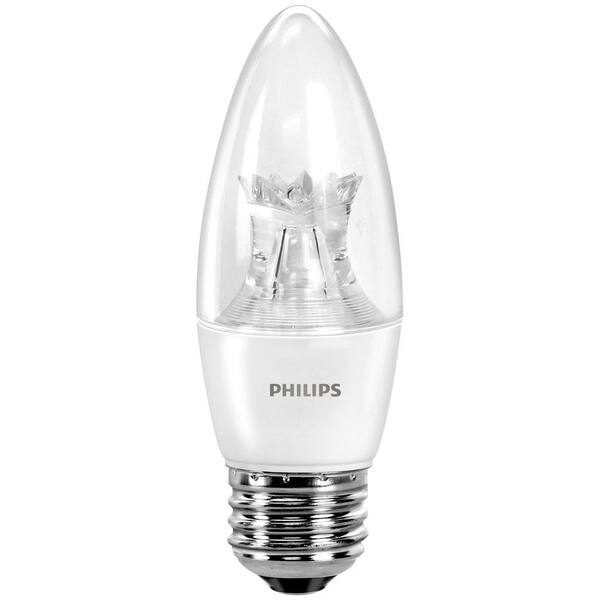 Philips 40-Watt Equivalent B11 Dimmable LED Blunt Tip Candle Soft White with Warm Glow Light Effect (E)