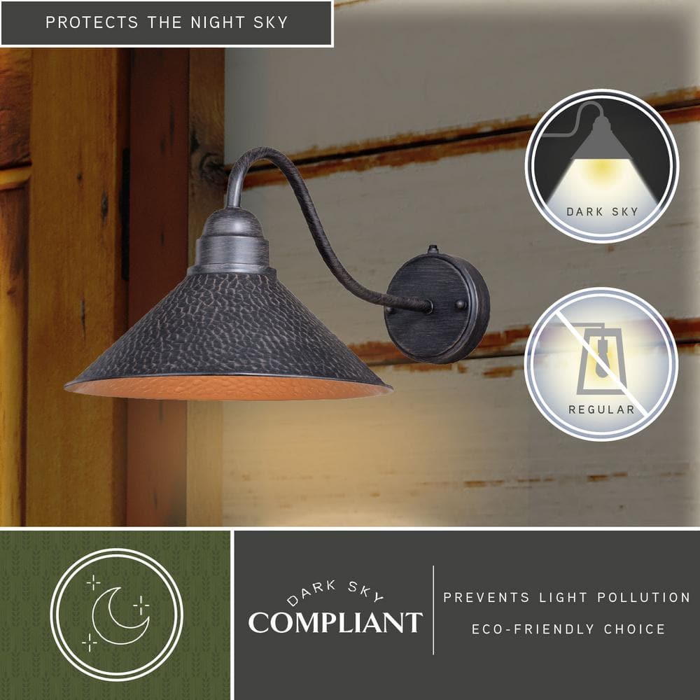 Aged Iron Black Industrial Outdoor Wall Sconce