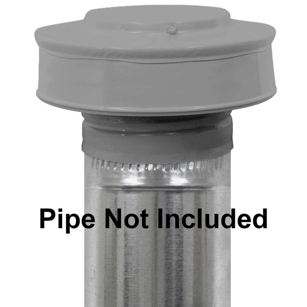 6 in. Diameter Aluminum Vent Pipe Cap in Weatherwood