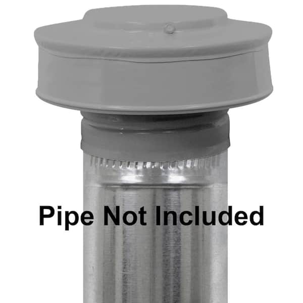 Active Ventilation 6 in. Diameter Aluminum Vent Pipe Cap in Weatherwood