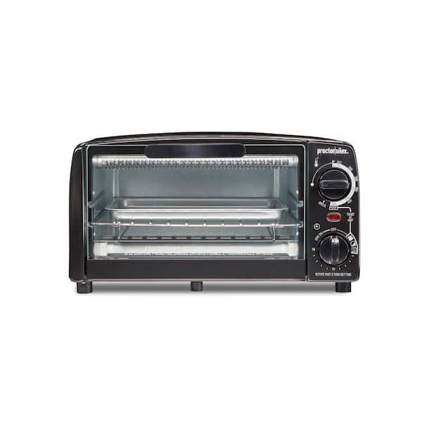 Proctor Silex 1000 W 4-Slice Black Toaster Oven with Broiler and Temperature Control
