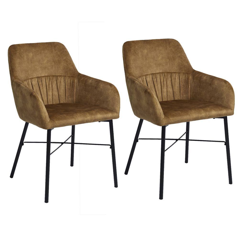 sumyeg Jeffries Mid-century Khaki Velvet Fabric Upholstered Arm Chairs ...