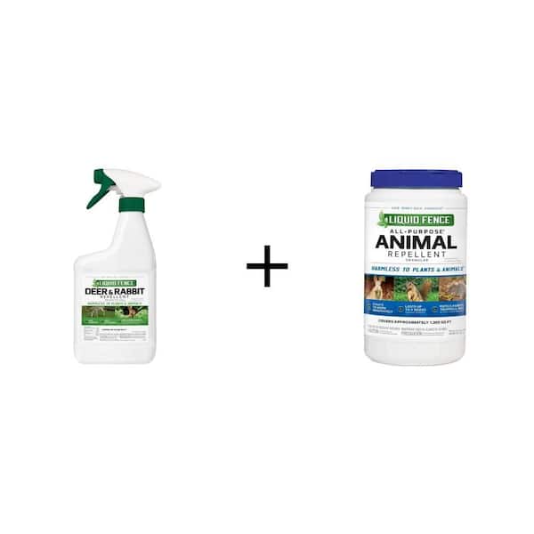 32 oz. Ready-to-Use Deer and Rabbit Repellent plus 2 lbs. Granule All Purpose Animal Repellent Combo