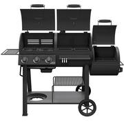 3-Burner Canyon Combo Charcoal and Gas Smoker and Grill in Black