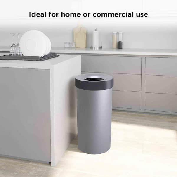 16L Large Waste Bins Trash Can Double Bucket Pedal Eco-Friendly Plastic  Trash Bin Classification Kitchen Garden Waste Bag (Green and Grey)
