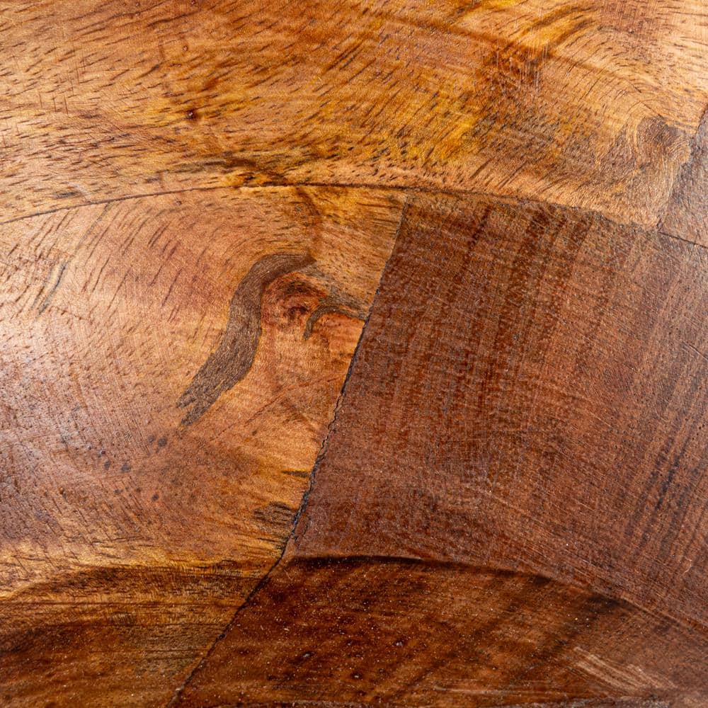 Natural Mango Wood Footed Serving Bowl, 11.5" Wide