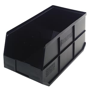 Stackable Shelf 27-Qt. Storage Tote in Black (6-Pack)