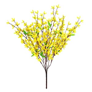 23 in. Yellow Artificial Forsythia Flower Stem Bush Bouquet (Set of 2)