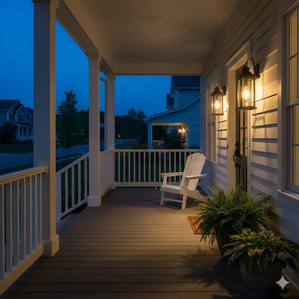 C Cattleya 8 in. Matte Black Motion Sensing Dusk to Dawn Outdoor