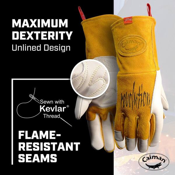 Caiman 2X-Large Premium Cow Grain MIG/Stick Welder's Glove with