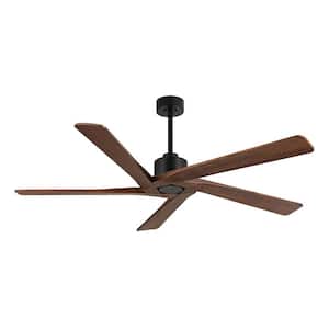72 inch 5 Blades Indoor Black and Walnut Ceiling Fan without Light