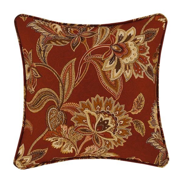 Unbranded Montecito Red Polyester 16x16" Square Decorative Throw Pillow
