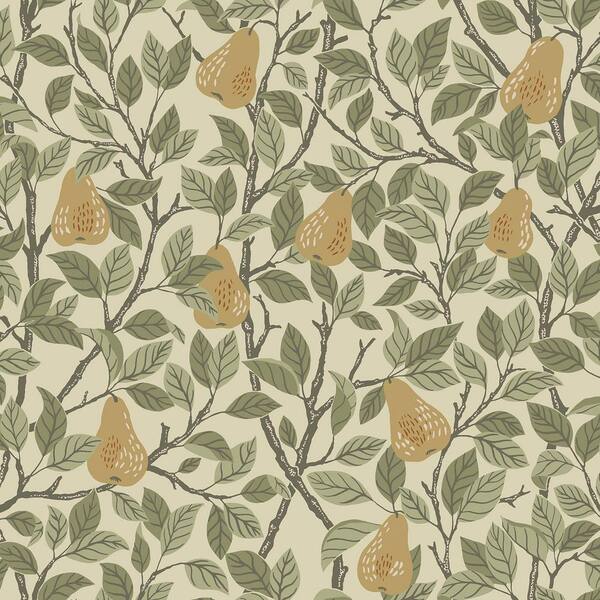A-Street Prints Pirum Yellow Pear Non Woven Paper Wallpaper Sample