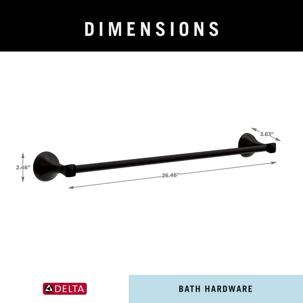 Matte Black 18" Wall Mounted Towel Bar with Extender