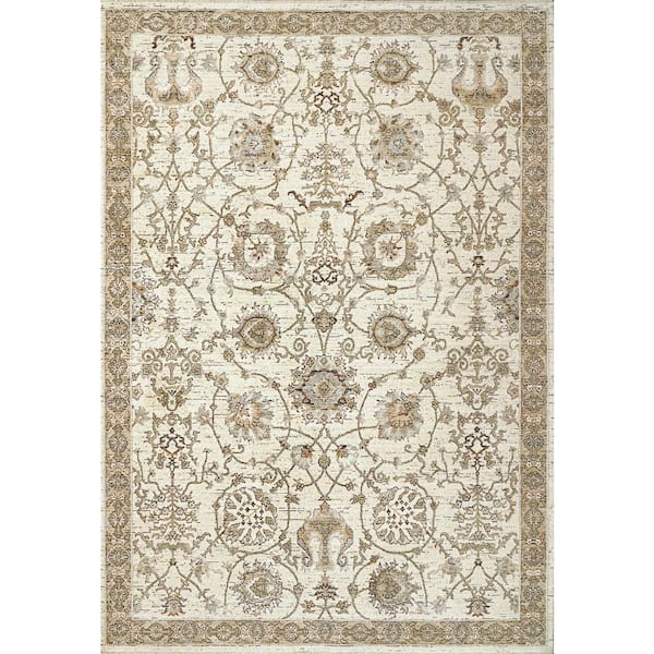 Octo 9 ft. X 12 ft. Taupe/Multi Oriental Indoor/Outdoor Area Rug