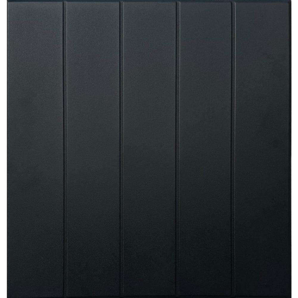 Bead Board Black Matte 1.6 ft. x 1.6 ft. Glue Up Foam Ceiling Tile (21.6 sq