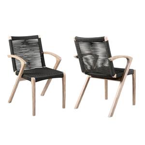 Nabila Light Eucalyptus Outdoor Dining Chair in Charcoal (Set of 2)
