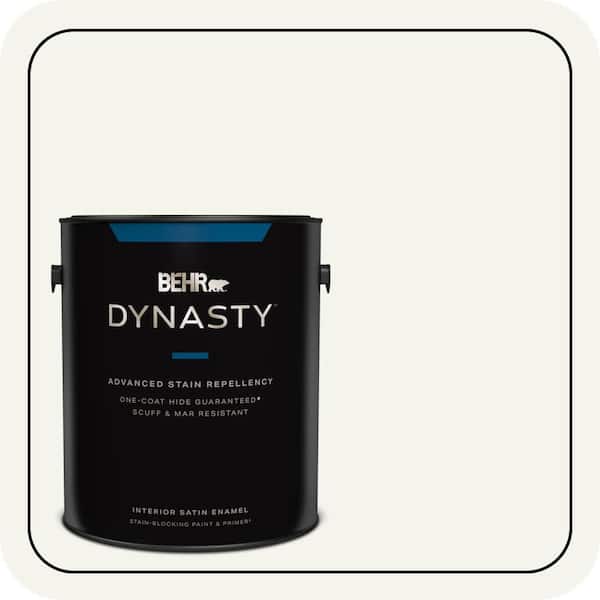 BEHR DYNASTY 1 gal. #75 Polar Bear Satin Enamel Interior Stain-Blocking Paint and Primer