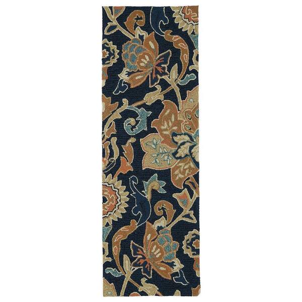 Kaleen Home and Porch Navy 2 ft. x 6 ft. Indoor/Outdoor Runner Rug