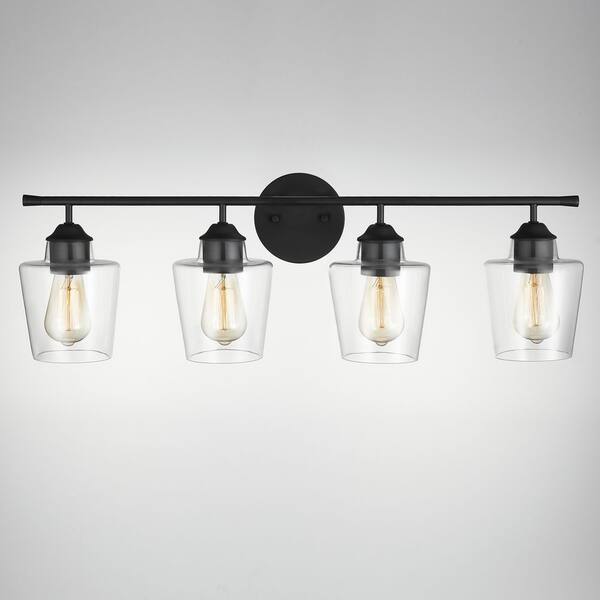 black 4 light vanity fixture