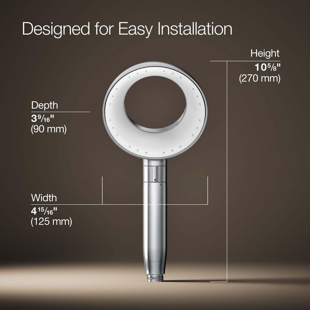 Polished Chrome Wall Mounted Handheld Shower Head