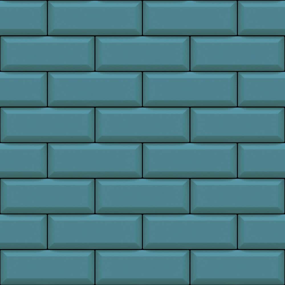 Into The Wild Blue Metallic Metro Tile Non-pasted Non-woven Paper Wallpaper