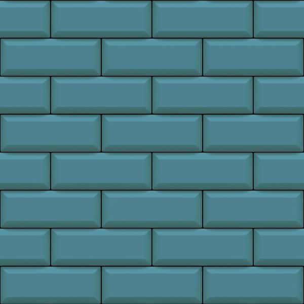 Unbranded Into The Wild Blue Metallic Metro Tile Non-pasted Non-woven Paper Wallpaper Roll