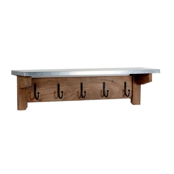 Alaterre Furniture Millwork 40 in. Wood and Zinc Metal Bench with