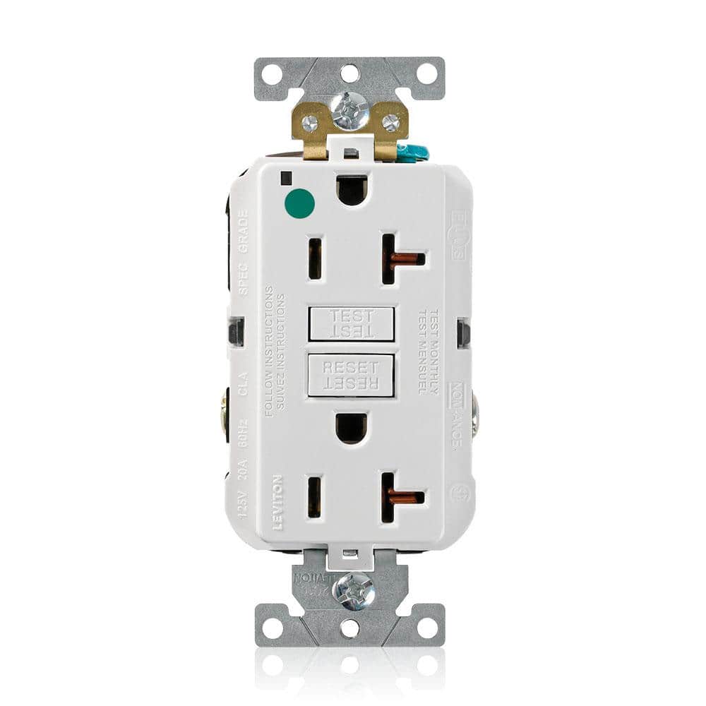 20 Amp Self-Test SmartLockPro Hospital Grade Duplex GFCI Outlet with LED, White GFNT2-HGW price history on PriceWatchPro