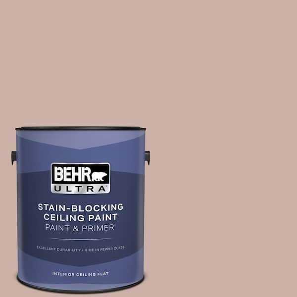 1 gal. #HDC-CT-07A Vintage Tea Rose Ceiling Flat Interior Paint with Primer