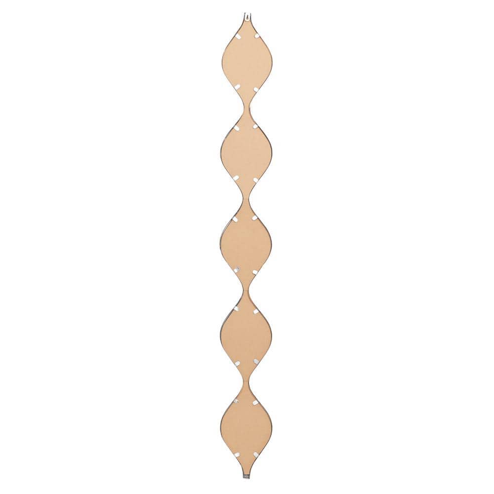 Silver Slim Stacked Chain Geometric Wall Mirror 7" x 58"