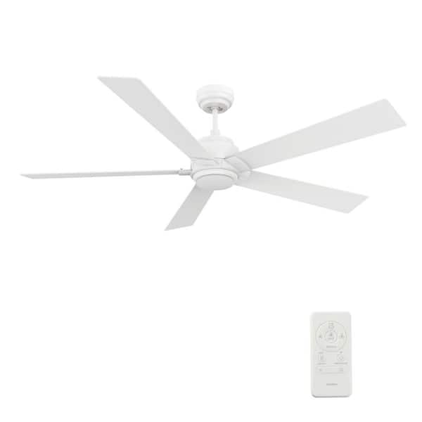 Aspen II 60 in. Dimmable LED Indoor/Outdoor White Smart Ceiling Fan with Light and Remote, Works with Alexa/Google Home