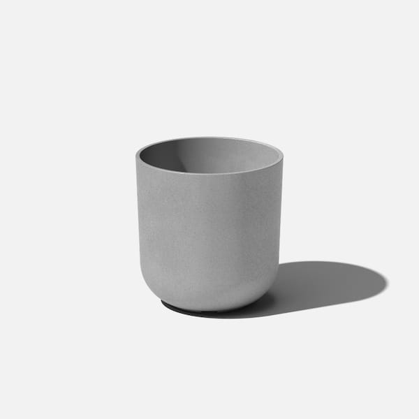 Veradek Kona 10 in. Round Gray Plastic Planter