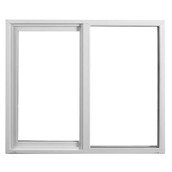Ply Gem 47.5 in. x 47.5 in. Classic Series White Vinyl Left-Hand Sliding Window with HPSC Temp Glass, WUI Approved, Screen Incl