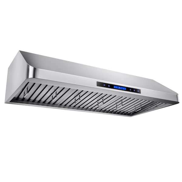 AKDY 48 in. Kitchen Dual Motor Under Cabinet Range Hood in Stainless Steel with Remote and Touch Panel Control