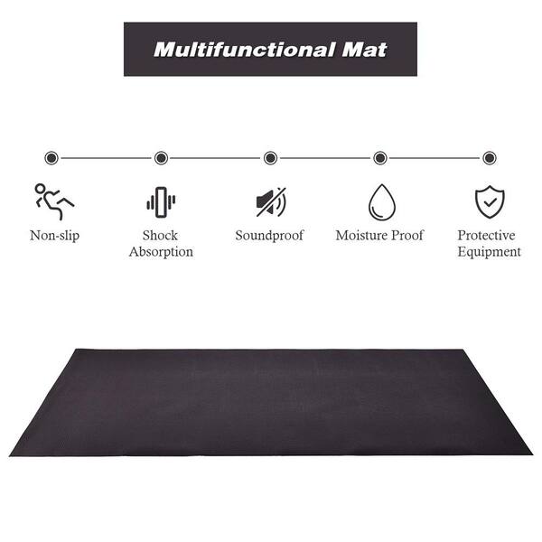 Cleartex Polycarbonate Carpet Protector Exercise Mat for Home Gyms,  Exercise and Fitness, For Deep Pile Carpets (over 1/2), Clear, Rectangular